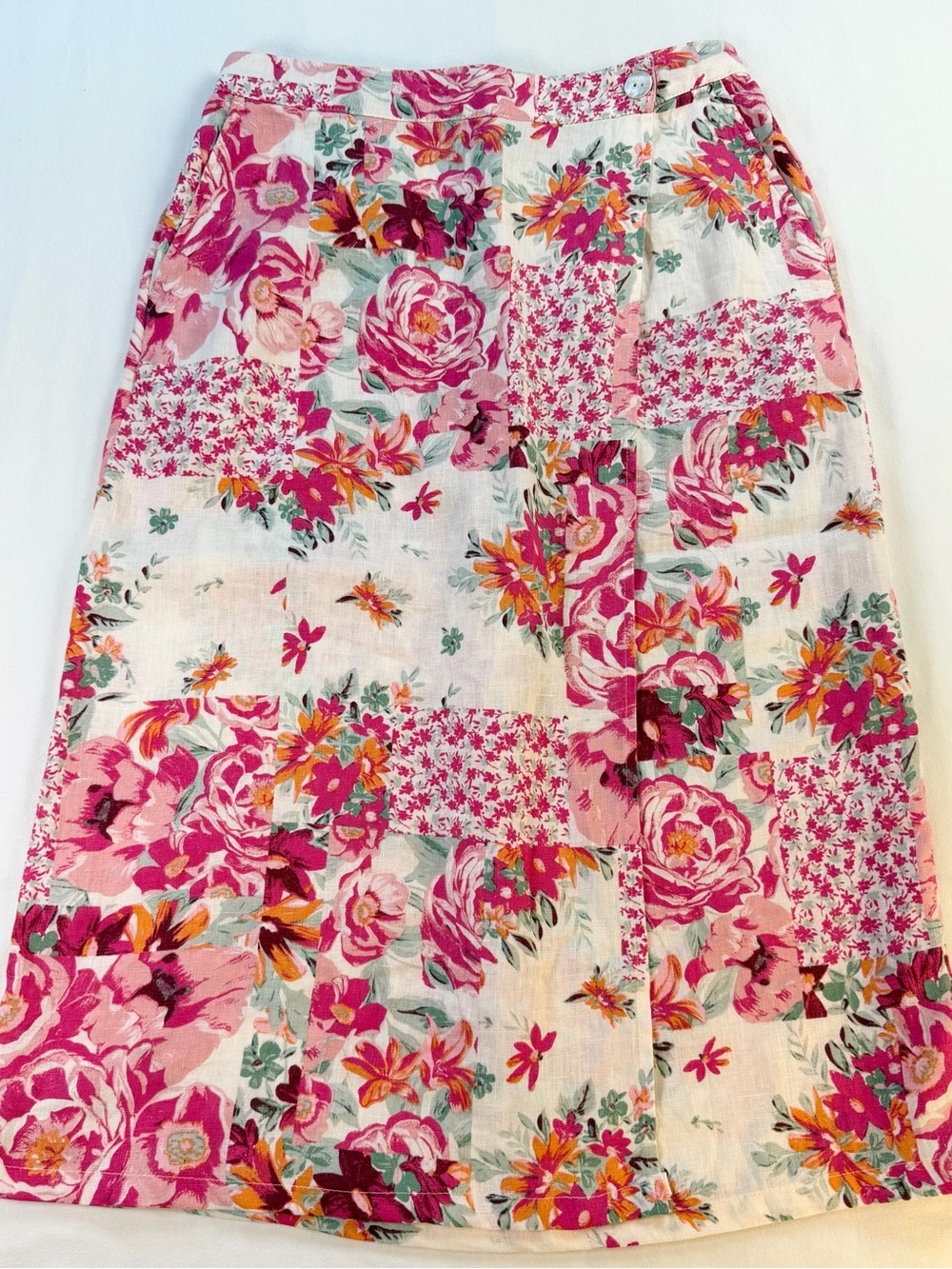 Haute Hippie Linen Floral Patchwork Matching Set Size Medium EUC - Picture 11 of 15